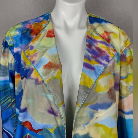 Ulla Johnson Holland Retails $590 Abstract-Print Cotton Wrap Jacket Size 4 - Picture 9 of 16